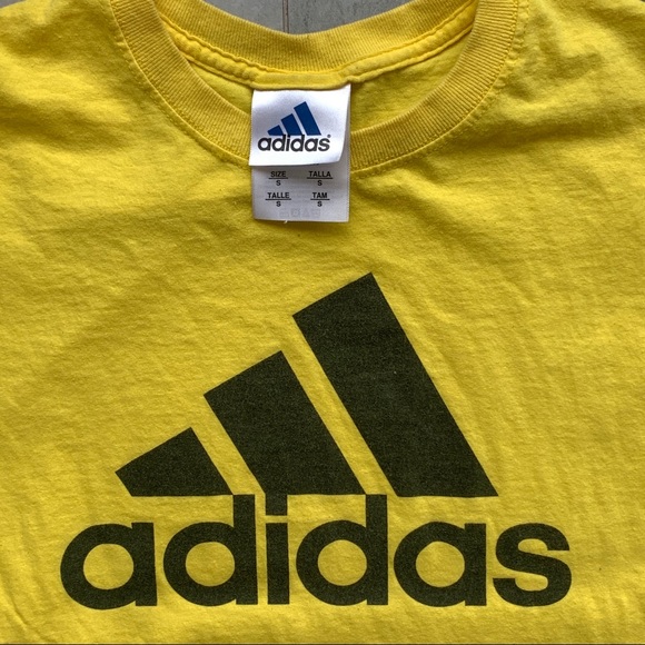 Adidas Danger Yellow Black Tee Top t-Shirt Shirt - Picture 9 of 15
